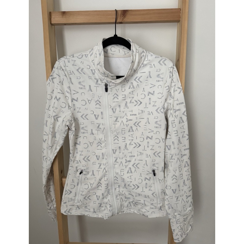 Zyia Active White ZYIA Form Zipper Jacket Medium EUC Worn‎ Once Retail $89